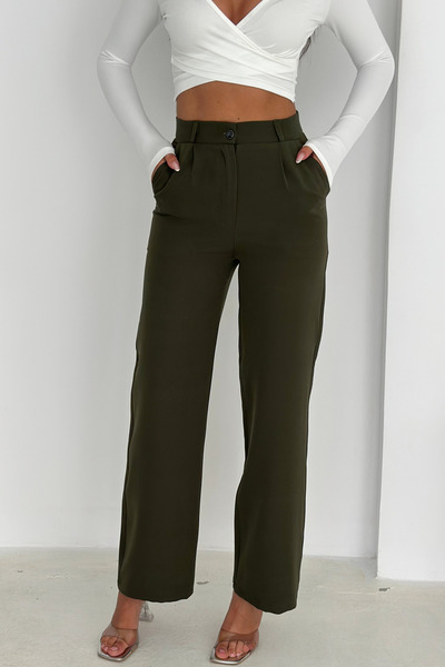 Brantu Women's Elastic Waist Lycra High Waist Palazzo Pants