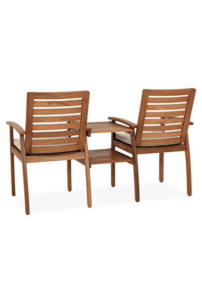 Maison Mex Set mobilier gradina/terasa 2 scaune si masuta, SOUTHBANK, L.64 l.57 H.93 cm, natur/crem