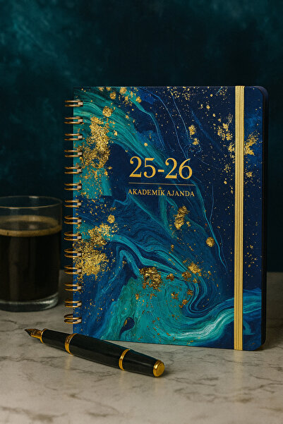 Andofis Akademik Ajanda Eylül 2025 2026 Aralık A5 Spiralli Sert Kapak Lastikli Motivasyonel Ajanda