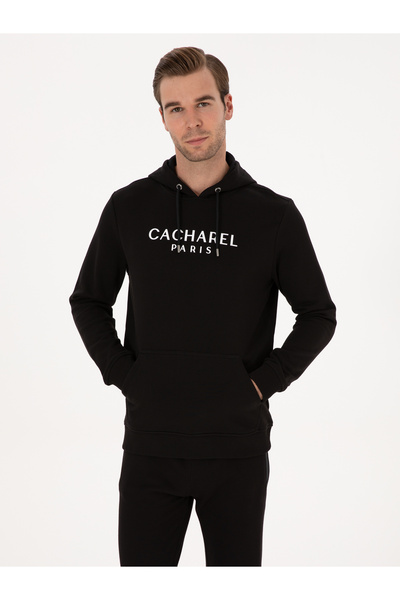 Cacharel Siyah Regular Fit %100 Pamuk Bisiklet Yaka Sweatshirt 50318946-VR046