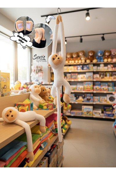 SENİSSTORE Peluş Maymun Elleri Yapışan Oyun Ve Uyku Arkadaşı Peluş Maymun Oyu...
