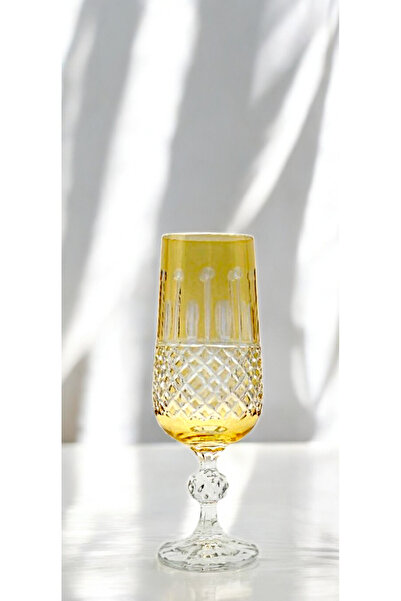 Kristal Market KESME KRİSTAL EL İŞÇİLİĞİ KAHVE YANI Flüt SU BARDAĞI