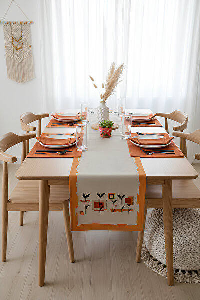 Cango Home Brown Bohemian Leaf Patterned Digital Printed Runner 4kmbs138-RN