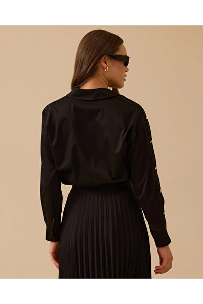 SEÇİL Gold Düğme Detaylı Düz Kesim Gömlek