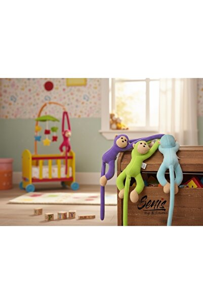 SENİSSTORE Peluş Maymun Elleri Yapışan Oyun Ve Uyku Arkadaşı Peluş Maymun Oyuncak Sarılan Maymun