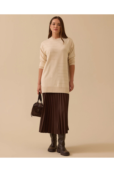 SCL Striped Pattern Detailed Knitwear