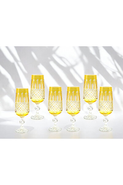 Kristal Market KESME KRİSTAL EL İŞÇİLİĞİ KAHVE YANI Flüt SU BARDAĞI