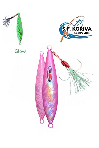 SF Jig Koriva Slow Jig 60gr - Glow - Akya Sinarit Lahos Trança Antenli Mercan...