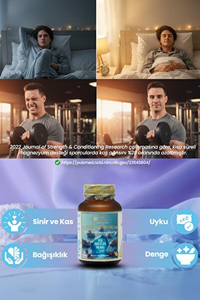 Kiperin 5x Çoklu Magnezyum (Taurat, Bisglisinat, Malat, Sitrat, L-Treonat) 60 Kapsül | Akıllı Gıda Takviyesi