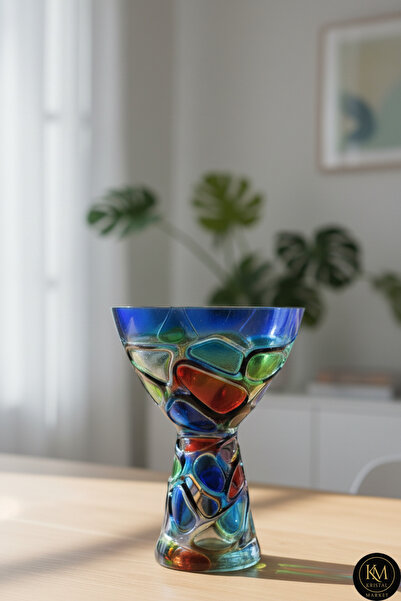 Kristal Market KRİSTAL EL İŞLİĞİ RENKLİ VAZO