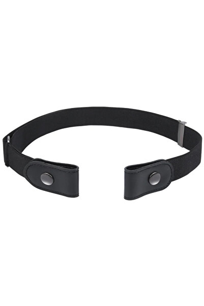 Choice حزام أسود بدون مشبك بطول 50-80 سم لسراويل الجينز والفساتين، حزام خصر مرن بدون مشبك