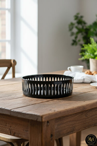 Kristal Market 25cm Kristal Kesme Dekor Sofra Kasesi Meyvelik 25cm