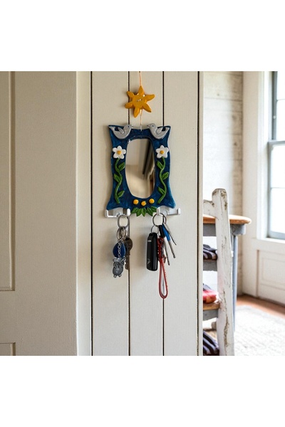 vivus in حامل مفاتيح حائطي بتصميم طبيعي مع مرآة