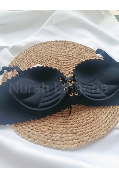 MİLANA Dikişsiz Lazer Kesim Destekli. Dolgulu Önden Bağcıklı Sütyen