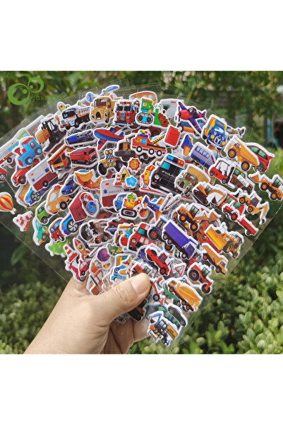 Choice 10 ورقات ملصقات منتفخة ثلاثية الأبعاد للأطفال ملصقات حفارات المركبات ا...