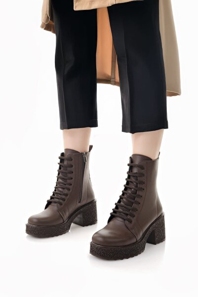 BAHRİNA Acı Kahve Topuklu Postal Bot