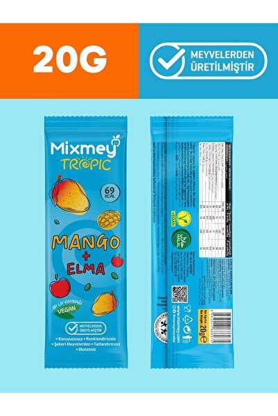 mixmey Tropik Lezzet Paketi – 10 Adet | Tropik Meyve Bar Jelimey – Sağlıklı Atıştırmalıklar (10 ADET)