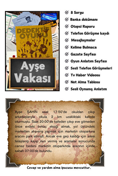 Suçlu Kim Dedektiflik Suç Çözümleme-suçluyu Bulma-dedektif Oyunu-cinayet Çözme-dedektif Oyunu-kutu Oyunu-7'li.