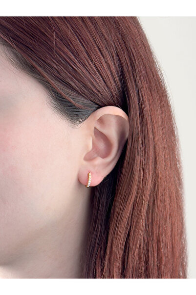 KURSHUNI Huggie Hoop (8mm), 14 Ayar Altın Küpe (TEK Satılır)