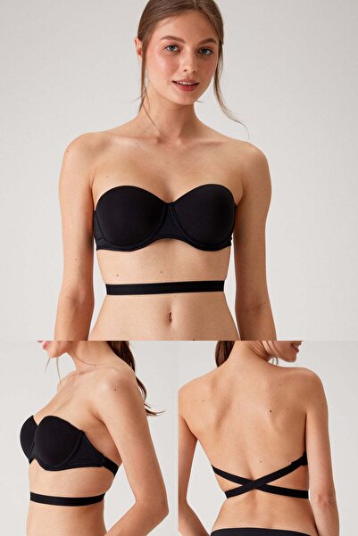 Pierre Cardin Women's 6622 Siena Unpadded Strapless Multi Function Bra Black