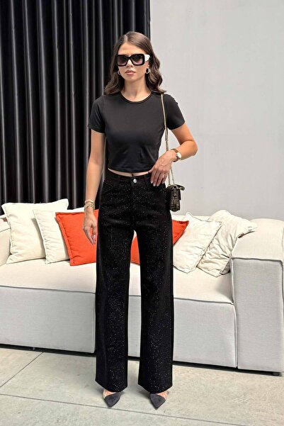 Melike Tatar Taşlı Gabardin Pantolon 32-3506-1