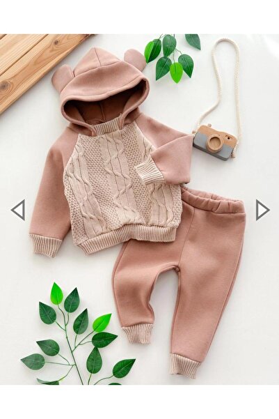 Necix's Hooded Şardon Winter 2-Piece Set with Twisted Knit Detail****Our November Campaign****Opportunity Product****