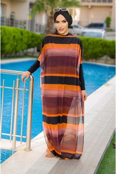 Aişe tesettür Taba Geçişli Tesettür Pareo