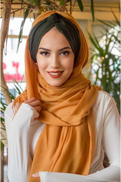 Aişe tesettür Buff Khaki Pattern Twist Ready Shawl