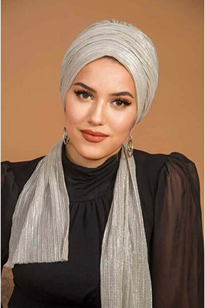 Aişe tesettür Gümüş Piliseli Abiye Atkılı Bone