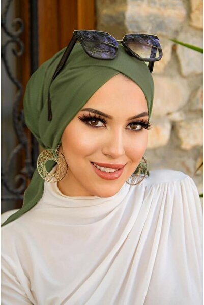 Aişe tesettür Khaki Color Cross Sea and Pool Cap