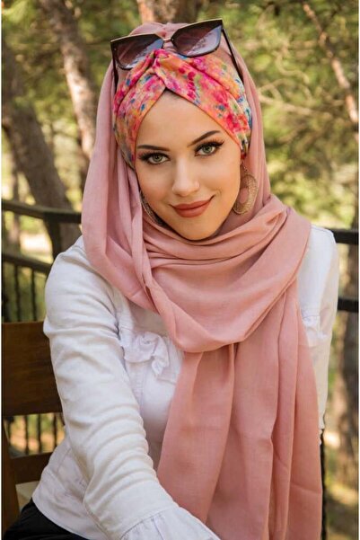 Aişe tesettür Pudra Benekli Burgu Hazır Şal