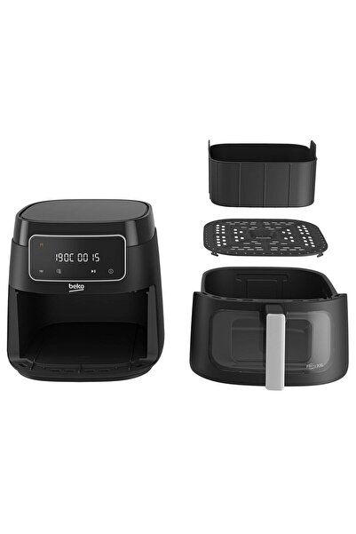 Beko Friteuză cu aer cald ExpertFry XL FRL3374B, 7,6 l, 1750 W, 9 programe, sticlă transparentă, afișaj digital