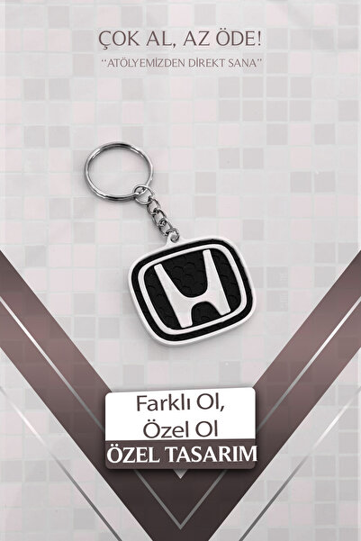 BasLab3D Honda Özel Tasarım Marka Anahtarlık – PLA Plastik Dayanıklı – Hediye...