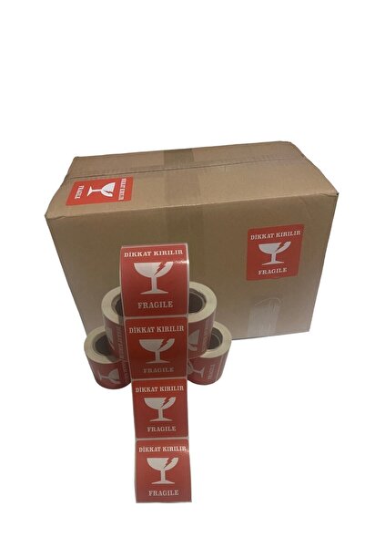 KARTALLAR ETİKET Dikkat Kırılır Etiketi 7cmx8cm 250 Adet Fragile Label