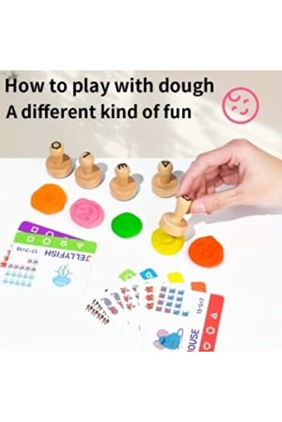 Picodino Educational set with 45 wooden stamps and cards - Alphabet, shapes and numbers