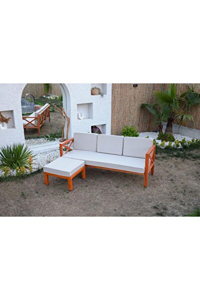 RAWZEN HOME Ahşap Bahçe Balkon L Koltuk l Dış mekana uygun