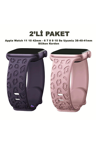 Dexmon Apple Watch 11 10 42mm 6 7 8 9 10 11 Se Uyumlu 38 40 41mm Leopar Desen...