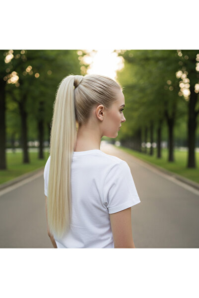 Mina Peruk Bağlamalı Düz At Kuyruğu - Platin