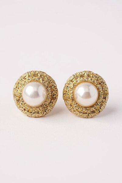 maia Vintage İnci Yuvarlak Küpe