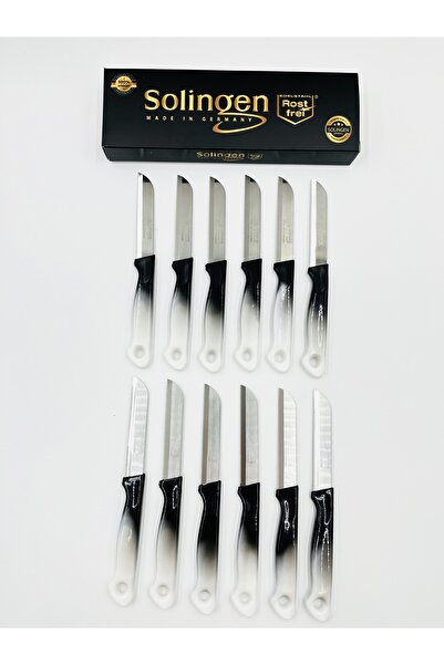 Solingen Orijinal 12’li Ritter Ebruli Siyah Beyaz Meyve Sebze Bıçağı