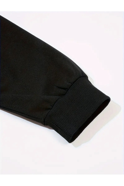 caddekombin Φούτερ με στάμπα με πούπουλα με λαιμόκοψη σε μπλε ναυτικό χρώμα