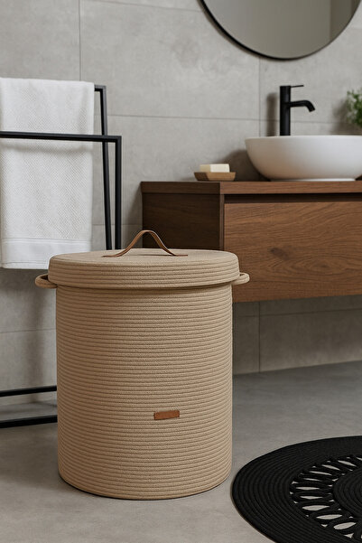 Secem Boutique Çamaşır Sepeti  Kirli Sepeti Kapaklı Sepet Oyuncak Sepeti Hası...