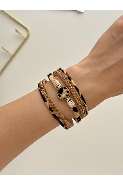 YOUES JEWELRY Leopar Desenli Bileklik Kadın Bilezik