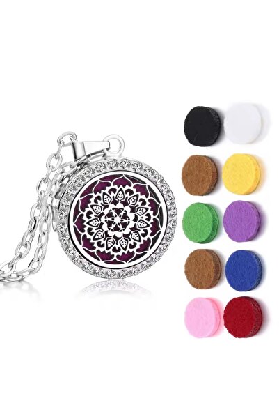 QERMA قلادة العلاج العطري من الفولاذ، قلادة العطر القابلة للعصر، قلادة العلاج...