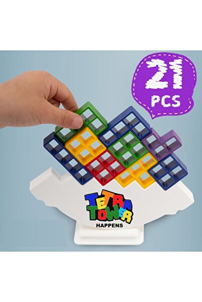 HAPPENS Tetra Kule Denge Oyuncağı Eğitici Kutu Oyuncak Tetris Kule Tetra Tower