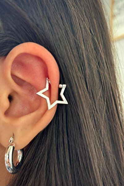 Leo'Stone Star Design Compression Earcuff Cartilage Earrings