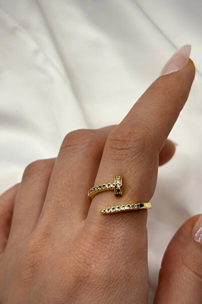 Leo'Stone Yeni Sezon Zirkon Taşlı Çivi Model Ayarlanabilir Kadın Yüzük