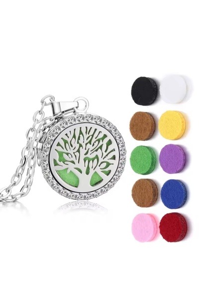 QERMA Çelik Kokulu Kolye Parfüm Sıkılan Çelik Kolye Aromaterapi Difizörü Sevgili Kolyesi Yılbaşı Yeniyıl