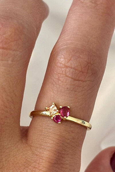 Leo'Stone خاتم نسائي من الفولاذ بتصميم أنيق من حجر الزركون الملون من السلسلة ...