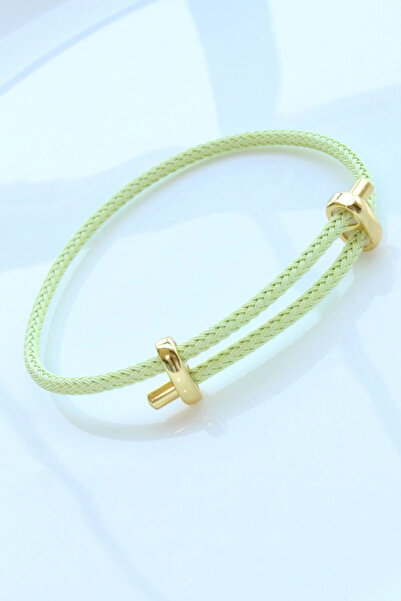 Leo'Stone New Season Colorful Adjustable Steel Detailed Knitted Rope Bracelet